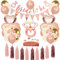 JGA Junggesellenabschied Frauen Deko,Bride to Be Deko set mit Rosegold Konfetti Luftballons Banner Girlande Folienballons für Tochter Mädchen Abschied Party,Polterabend Deko Accessoires