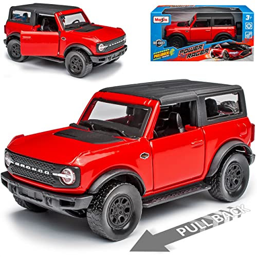Ford Bronco Wildtrak Rot 6. Generation Ab 2021 ca 1/43 Modell Auto mit individiuellem Wunschkennzeichen
