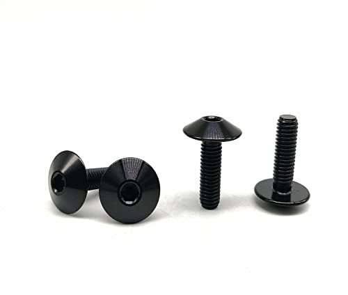 RISON Titanium Bolzen M5x0.8x12mm Titan Kuppelkopf Kopfbolzen Innensechskant Bolzen Schwarz Titanschrauben Sockel Kopf Schraube für Fahrrad Motorrad 5 Stück