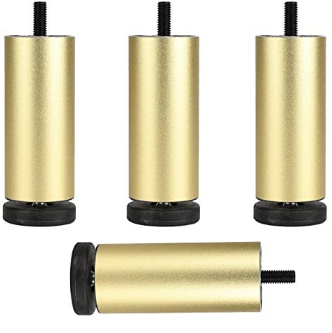 Furniture Leg M8 Bolt,Table Legs Metal,Height Adjustable Furniture Feet,Desk Legs,Replacement Furniture Leg 6cm 8cm 10cm 12cm 15cm 18cm 20cm 25cm,4 Pcs,for Bathroom Kitchen,Gold-25cm/9.8in