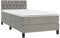 vidaXL Boxspringbett mit Matratze Bett Polsterbett Bettrahmen Bettgestell Lattenrost Einzelbett Hotelbett Schlafzimmerbett Hellgrau 90x200cm Samt