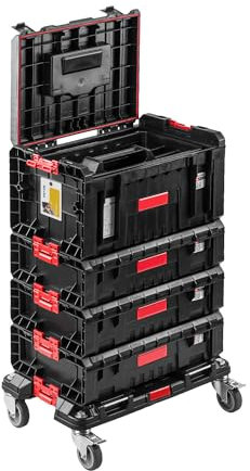 PAFEN Rollende Werkstatt - Werkzeugtrolley 755 x 325 x 500 mm – Premium Set Werkzeugkasten auf Rädern Sehr stabil Chemikalienbeständig Werkstattwagen Werkstattkoffer