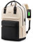 LOVEVOOK 17 Zoll Laptop Rucksack Schulrucksack Mädchen Teenager Rucksack Damen mit Laptopfach, Wasserdichter Schultasche Daypack für Schule Uni Reisen Arbeit, Schwarz Beige