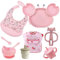 ASENME vajilla bebe silicona de 9 piezas Vajillas (Rosa)