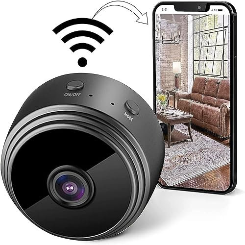 Obelevi Mini Camera Wireless Indoor Camera, Smart WiFi Camera Home Surveillance Cameras with Night Vision HD 1080p Monitor, Built in Battery Network Camera for Home Security Micro Cam