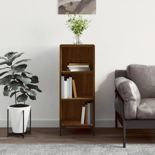 ADWOA Sideboard Braun Eichen-Optik 34,5x32,5x90 cm Holzwerkstoff Gelaugt GeöLt Kommode Kommode