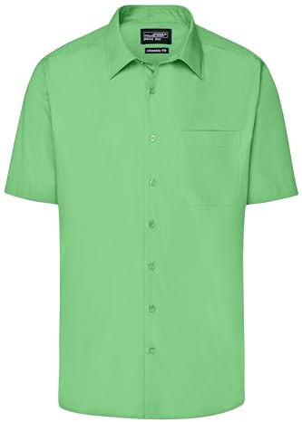 James & Nicholson Herren Kurzarm Hemd Easy-Care - Pflegeleichtes Herrenhemd bis Größe 6XL | Farbe: lime-green | Grösse: L