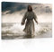 ZXHYWYM Jesus Leinwandbilder Gott geht am Strand spazieren Bilder Drucke christliches spirituelles Poster abstrakte Kunstwerke für Gebetszimmer Wohnzimmer Gerahmt (Bild-1, (40.00 x 60.00 cms))