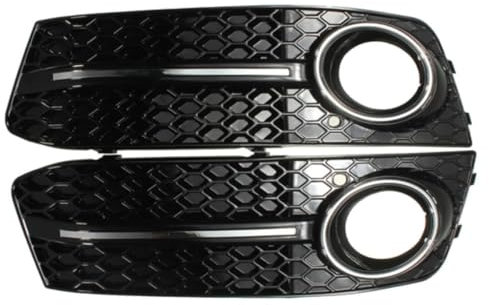 Auto Griglia paraurti anteriore Chrome Argento Auto Paraurti Anteriore Fendinebbia Griglia Copertura Lampada Griglie Caso Copertura Per Audi A4 B8 2009-2011 Griglie Radiatore Sportive Griglia per radi