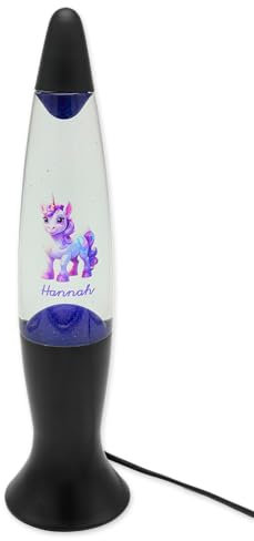 nox light Lavalampe schwarz mit individuellem Druck - ihr personalisierter Text Logo Foto (lila)