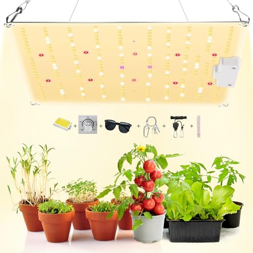 BOSYTRO Dimmbar LED Grow Light Pflanzenlampe 800w Grow Lampe Pflanzenlicht Vollspektrum Mit UV und IR Wachstumslampen für Pflanzen, Geeignet für Gemüse und Blumen Zimmerpflanzen