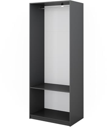 Vicco Kleiderschrank Elmo, Flügeltürenschrank, Anthrazit, 80 x 200 cm