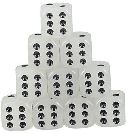 CIYODO Spielzeug Würfel 10 stücke Leuchtende Würfel Acryl Party Spiel Würfel Schwarz Dot Joyful Party Versorgung
