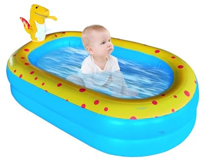 JINGLING Piscina gonfiabile per bambini, piscina con irrigazione per dinosauri,Piscina gonfiabile per bambini - Spruzzatore d'acqua per dinosauri, piscina gonfiabile per dinosauri adorabile e