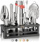 BARE BARREL® Kit de preparación de cócteles | Kit de coctelera de 16 piezas | Soporte de exhibición de bambú y 35 tarjetas de recetas | Juego de regalo de cóctel Mixology (coctelera Boston de 800 ml,