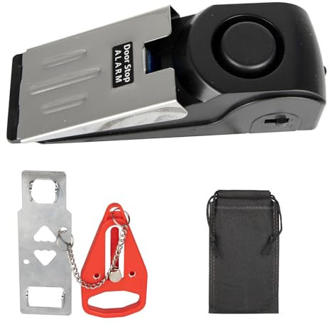 Wedge Shaped Door Stopper Home Security System Door Lock Alarm with 120dB Alert Hotel Door Lock Travel Safety Portable Door Lock Without Drilling Door Security(Battery Not Included)