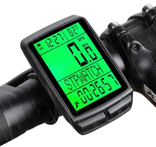 Fahrradcomputer Kabellos mit 18 Funktions, Fahrradtacho 5 Sprachen IPX7 Wasserdicht Tacho Fahrrad LED Hintergrundbeleuchtung Kilometerzähler Für MTB Rennrad Fahrrad