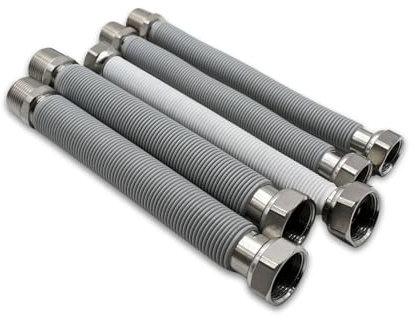 DOJA Barcelona | Kit Flessibili Caldaia | Kit per Installazione di Caldaia | Kit Tubi Estensibili | 5 Raccordi Inox | Tubo Flessibile | Impianto Riscaldamento Idraulico, Kit Collegamento