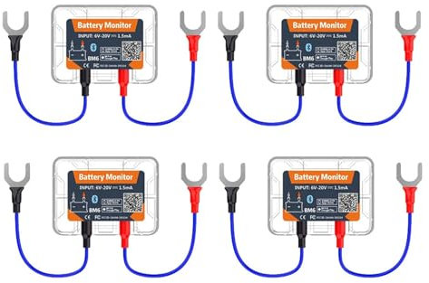 ISKDJBJG 4X Wireless Bluetooth 12V Battery Monitory BM6 with Car Battery Health Check APP Monitoring Battery Tester