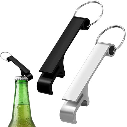 2 Pcs Bottle Opener Keyring Key Chain Beer Bottle Openers Aluminum Beer Bottle Opener Keychain Mini Key Ring Bottle Openers for Home Pub Bartenders Bar, Christmas Birthday Gifts for Men