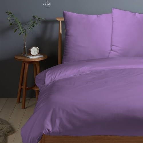 Pizuna Bettwäsche 200x210 + 65x65 Baumwolle Lila 400 Fadenzahl