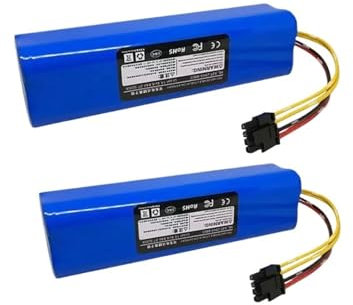 WVGFAUXA Batería Recargable De Iones De Litio De 14,4 V Y 6800 MAh, Compatible con Lifero, Robot Aspirador RX10(2pcs 8800mAh)
