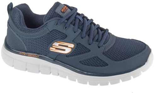 Skechers Herren Burns Agoura Sneaker Blau Orange | Sneaker mit Memory Foam Innensohle und flexiblem Grip