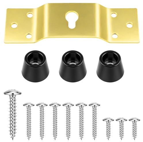 Notoke 1 Set Dartboard Aufhänger, Goldene Edelstahl Dartscheibe Halterung, Tragbares Dart Board Wandhalter, 7 Stück Schraube, Dartscheiben Zubehör Halterung zum Aufhängen