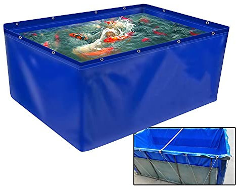 XCHSXYL Bolsa de plástico Impermeable de Lona para Piscina de Peces de Agua Salada, Duradera, para Estanque de Peces, Tanque de Almacenamiento de Agua para jardín, fácil de Instalar, Azul, 6 x 3 x 1