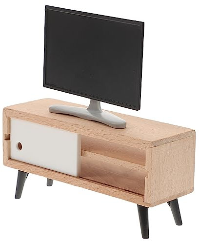 Toddmomy Miniature Television Model Black Tv Tv Cabinet Chic Dollhouse Furniture Ornament for Boy Girl Imagination Decoration Lightweight Simulated Appliance for Toy Houses