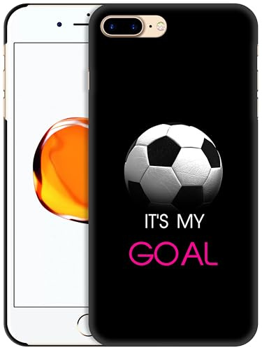 SuzaCase for iPhone 7 Plus Case, iPhone 8 Plus Case - Football it's My Goal design Printed Cute, Sleek Durable Hardshell Protective Designer Case/Cover for iPhone 7 Plus/iPhone 8 Plus White