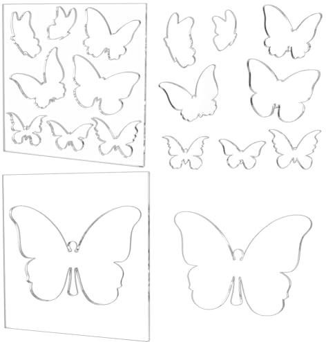 ORIGACH 2 Pcs Fluttering Butterfly Template, 20x20x0.6 cm | Acrylic Router Template for Woodworking Acrylic Inlay Template