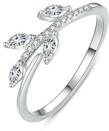Mesnt Verlobungsringe, Damen Platin Ring AST mit Moissanit, Größe 53 (16.9)