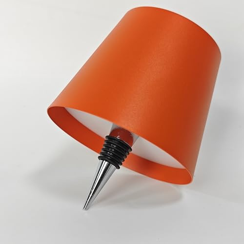 nulmvic Wireless Bottle Lamp,Touch Control Table Lamp, Dimmable 3 Color Temperatures,Wine Bottle Light for Bars,Restaurants,Outdoor,Decor(Orange)