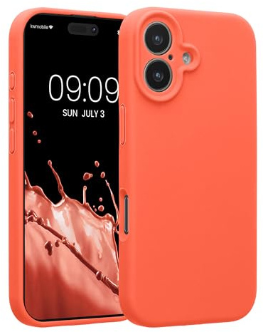 kwmobile Hülle kompatibel mit Apple iPhone 17 - Hülle Silikon gummiert - Handyhülle - Handy Case in Leuchtende Koralle