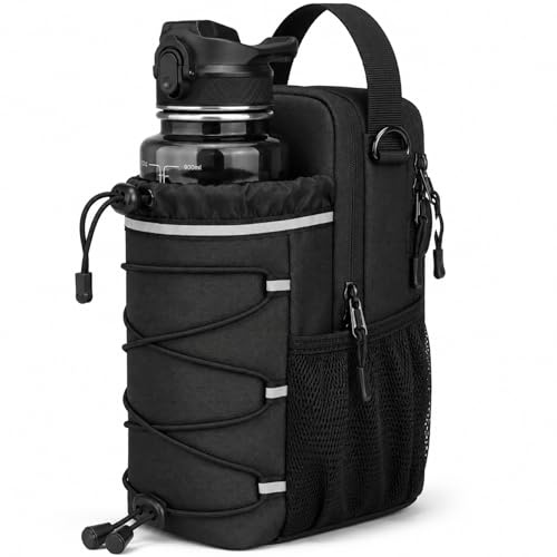 LINKKNOB Magnetic Gym Bag with Water Bottle Holder | Multi Pocket Sports StorageBag with 3 Strong Magnets and Strap | Compact Workout Training Bag for Fitness and Outdoor Use