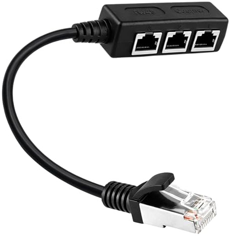 RJ45 Ethernet Splitter 1 Male to 3 Female Adapter Network Extension Cable
