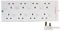 PRO ELEC PELB1929 5m 8 Way Individually Switched Surge Protected Extension Lead, White