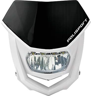 Polisport 8667100002 - HALO-Scheinwerfer aus Polypropylen mit LED-Lampe, kompatibel mit allen Motocross-/Enduro-Modellen in Farbe weiß/schwarz