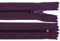 Schnoschi 1 Stück 25 cm Langer Spiralreißverschluss, Nicht teilbar, aubergine, 3mm Laufschiene Reißverschluss