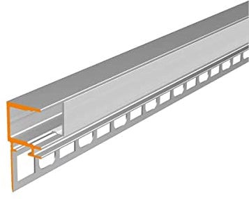 BARO (BO) Fliesenprofil Abschluss Aluminium 2m eloxiert | Fliesenleiste für Led Streifen bis 1cm Breite | U-Profil Fliesenschiene + Acryl Abdeckung milchig weiß (opal) + Endkappen