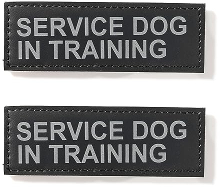 EXCELLENT ELITE SPANKER 2 Pcs Magic Sticker Service Dog in Training Patch | in Training Puppy for Dog Harnesses Hook & Loop Patches Ask to Pet Do Not Pet Service Dog In Training Working for Vest Collar
