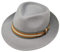 Borges & Scott B&S Premium Doyle - Teardrop Fedora Hut - 100% Wollfilz - perfekt zum Reisen - was-serabweisend - Unisex - 62cm Hellgrau