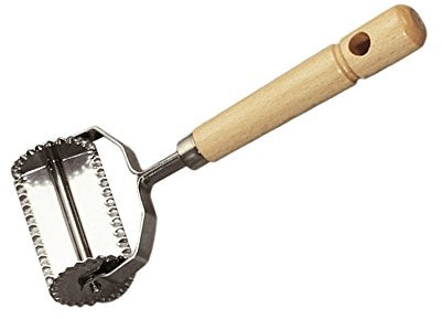 Tredoni 6cm Tortelloni Square Ravioli Pasta/Dough Stamp Cutter Roller - Zigzag/Dented Edge (Square - Dented)