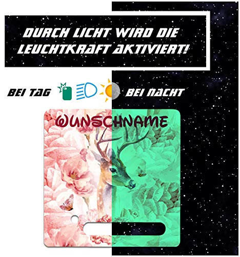 yabaduu Schutzfolie Schutzcover für Toniebox passgenau selbstklebend kindgerecht Folie Zubehör für Kinder Spielzeug (Nr. 1 REH, Mit Wunschname Nachtleuchtend)