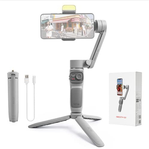 Zhiyun Smooth Q3, 3-Achsen-Handheld-Smartphone-Gimbal-Stabilisator für iPhone 12 11 Pro Xs Max Xr X 8 Plus Android-Handy Smartphone YouTube Vlog Live-Videoaufzeichnung