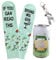 Gin-Socken EN (39-45) mit Gin Schlüsselanhänger in einer Design-Dose, Geschenke für Frauen und Männer, If you can read this, bring me Gin, Geburtstagsgeschenk (Grün)