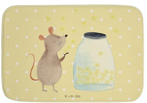 Mr. & Mrs. Panda Badvorleger Maus Sterne - Geschenk, Duschmatte, Träume, Tiermotive, Gute Laune, Badezimmerteppich, Duschvorleger, Badteppich,