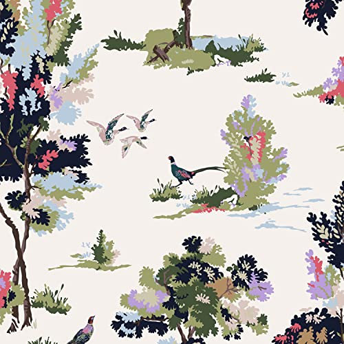 Joules Woodland Scene Dawn Grey Wallpaper | Easy Paste The Wall Application | Grey Trees Design | Eco Friendly