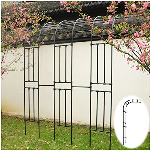 DJZZ Rosenbogen halbrund Torbogen Rankhilfe Gartenbogen Halbbogen für Kletterrosen Wandmontage Rosenhilfe aus Metall (Größe : 60x240cm)